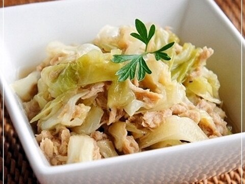 お弁当おかず@ツナとキャベツの蒸し煮